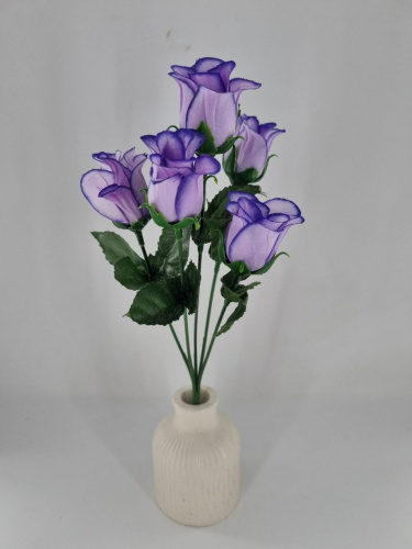 Букет роз "фиолетовый",  высота 30 см, 5 голов, ткань. упаковка 2 шт фото 2