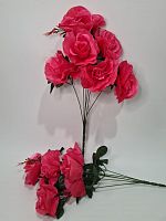 Искусственные цветы. Розы. Упаковка 2 шт. Цвет ярко- розовый.