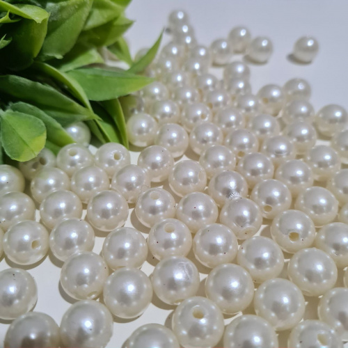 Жемчуг с дыркой.  Размер  #8. Айвори.  