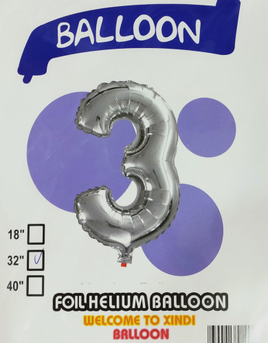шары фольга #32 серебро 3
