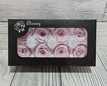 Розы стабилизированные.  Размер 4-5 см.  Цвет пыльный розовый. Упаковка 8 шт.