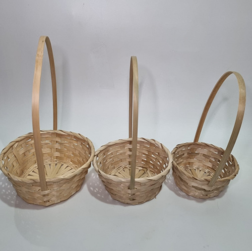 Набор флористических плетёных корзин 3в1. Из природного материала.  фото 2